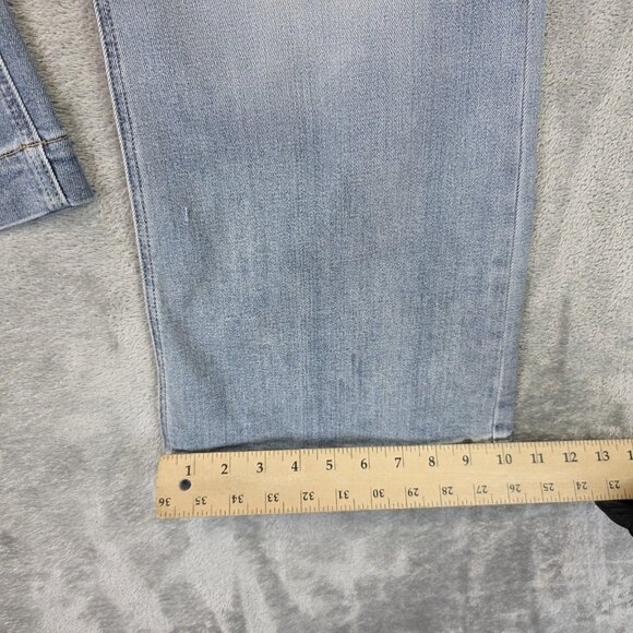 KanCan Holly High Rise Flare Jeans Womens 12 Light Stone Blue Stretch Denim New - Picture 9 of 13